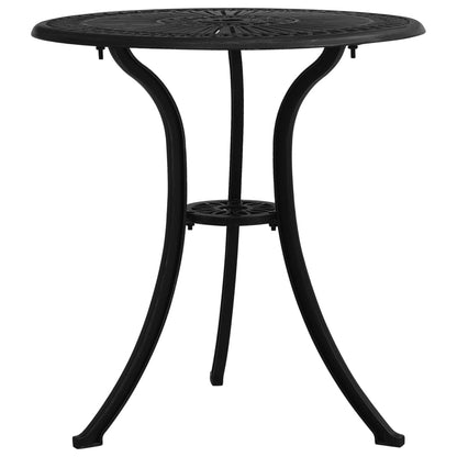 Mesa de jardim 62x62x65 cm alumínio fundido preto