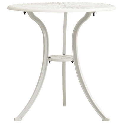 Mesa de jardim 62x62x65 cm alumínio fundido branco
