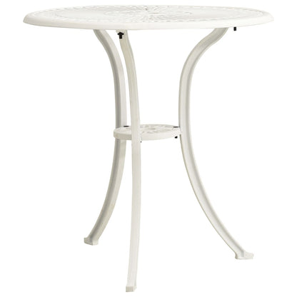 Mesa de jardim 62x62x65 cm alumínio fundido branco