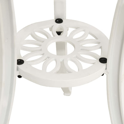 Mesa de jardim 62x62x65 cm alumínio fundido branco