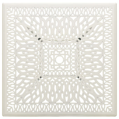 Mesa de jardim 90x90x73 cm alumínio fundido branco