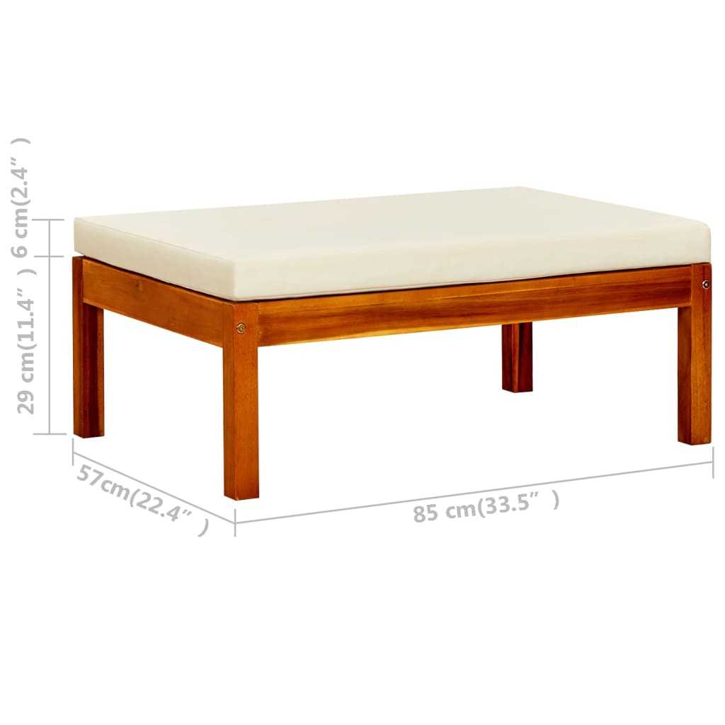 Banco de jardim com mesa e apoios de pés acácia maciça