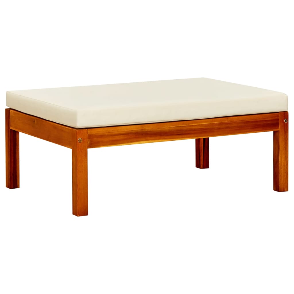 Banco de jardim com mesa e apoios de pés acácia maciça