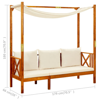 Banco de jardim com mesa e apoios de pés acácia maciça