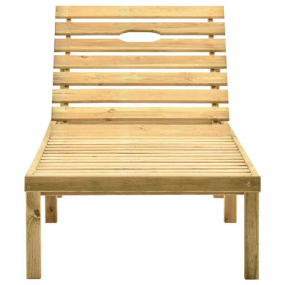 Espreguiçadeira de jardim com mesa madeira de pinho impregnada