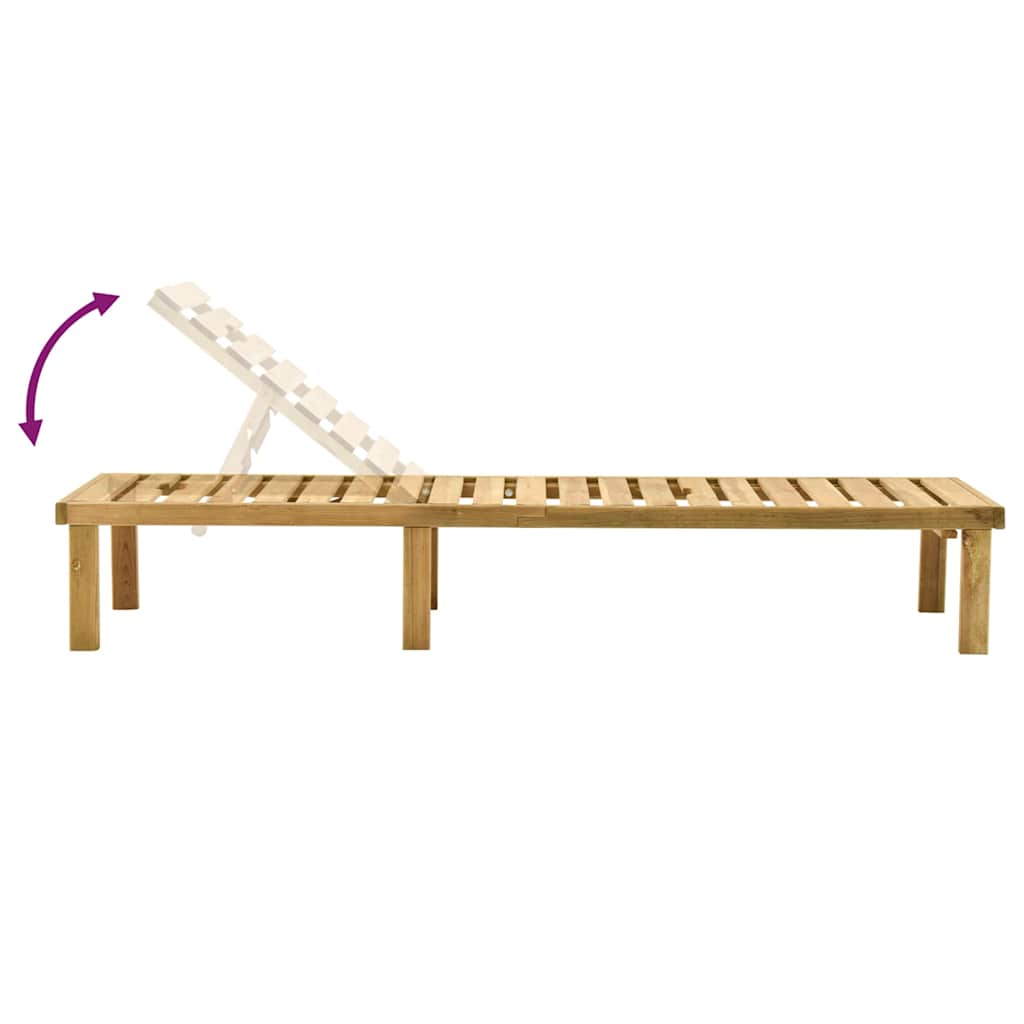 Espreguiçadeira de jardim com mesa madeira de pinho impregnada