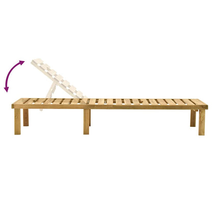 Espreguiçadeira de jardim com mesa madeira de pinho impregnada