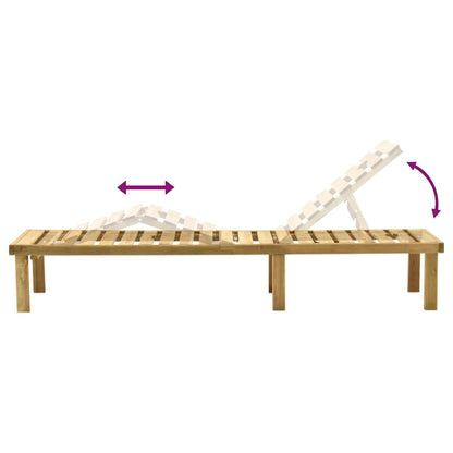 Espreguiçadeira de jardim com mesa madeira de pinho impregnada
