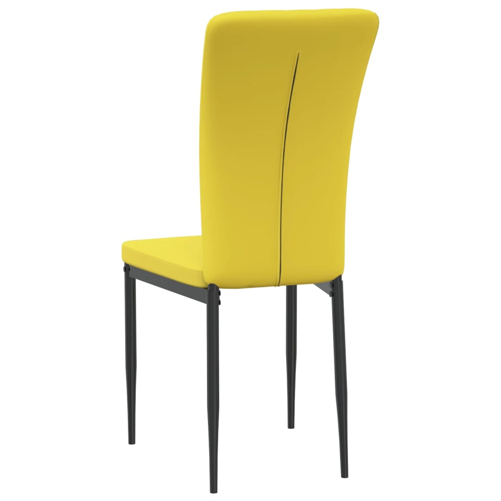Cadeiras de jantar 4 pcs veludo amarelo mostarda