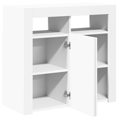 Aparador com luzes LED 80x35x75 cm branco