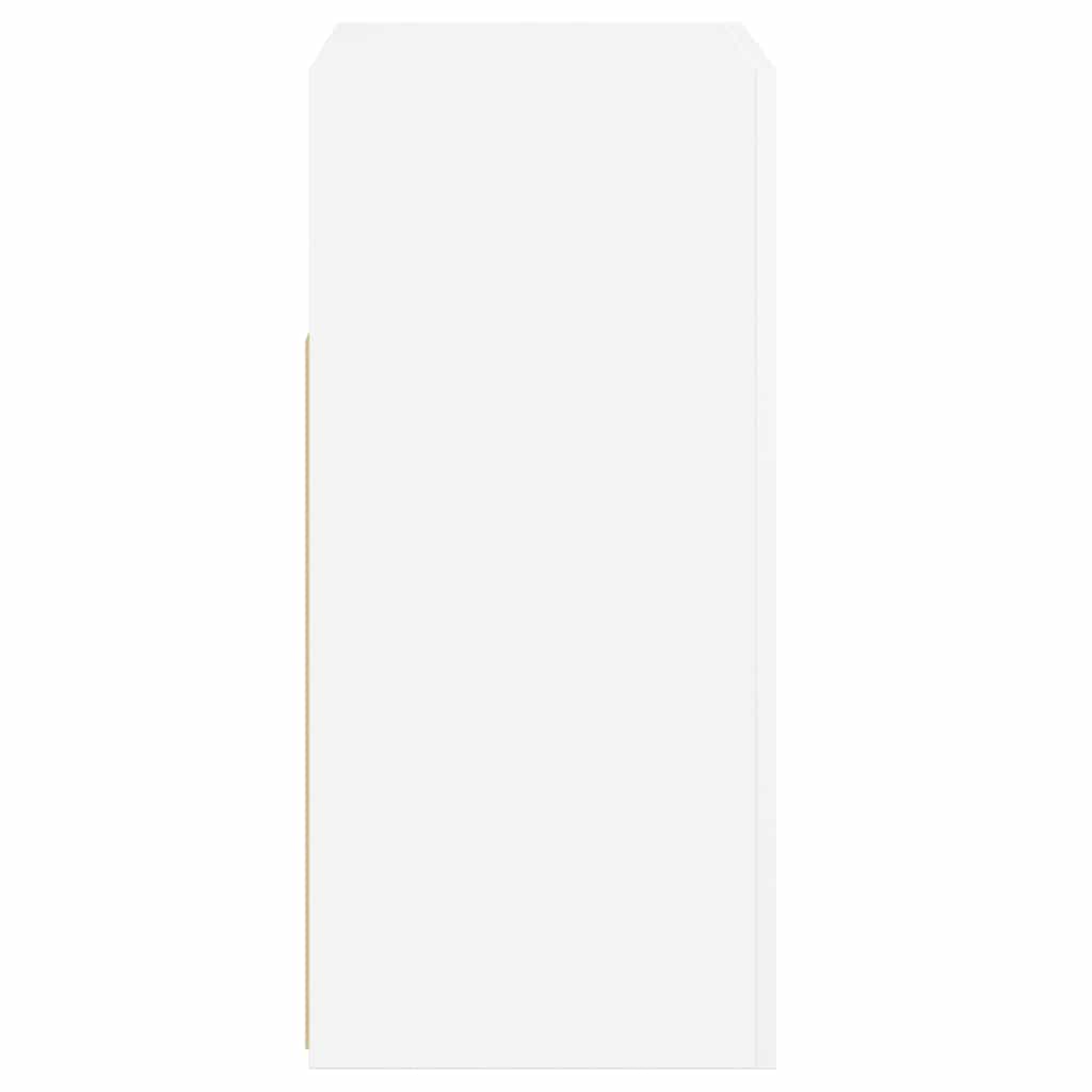 Aparador com luzes LED 80x35x75 cm branco brilhante