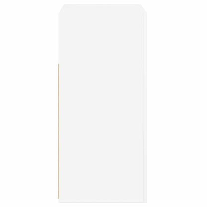 Aparador com luzes LED 80x35x75 cm branco brilhante