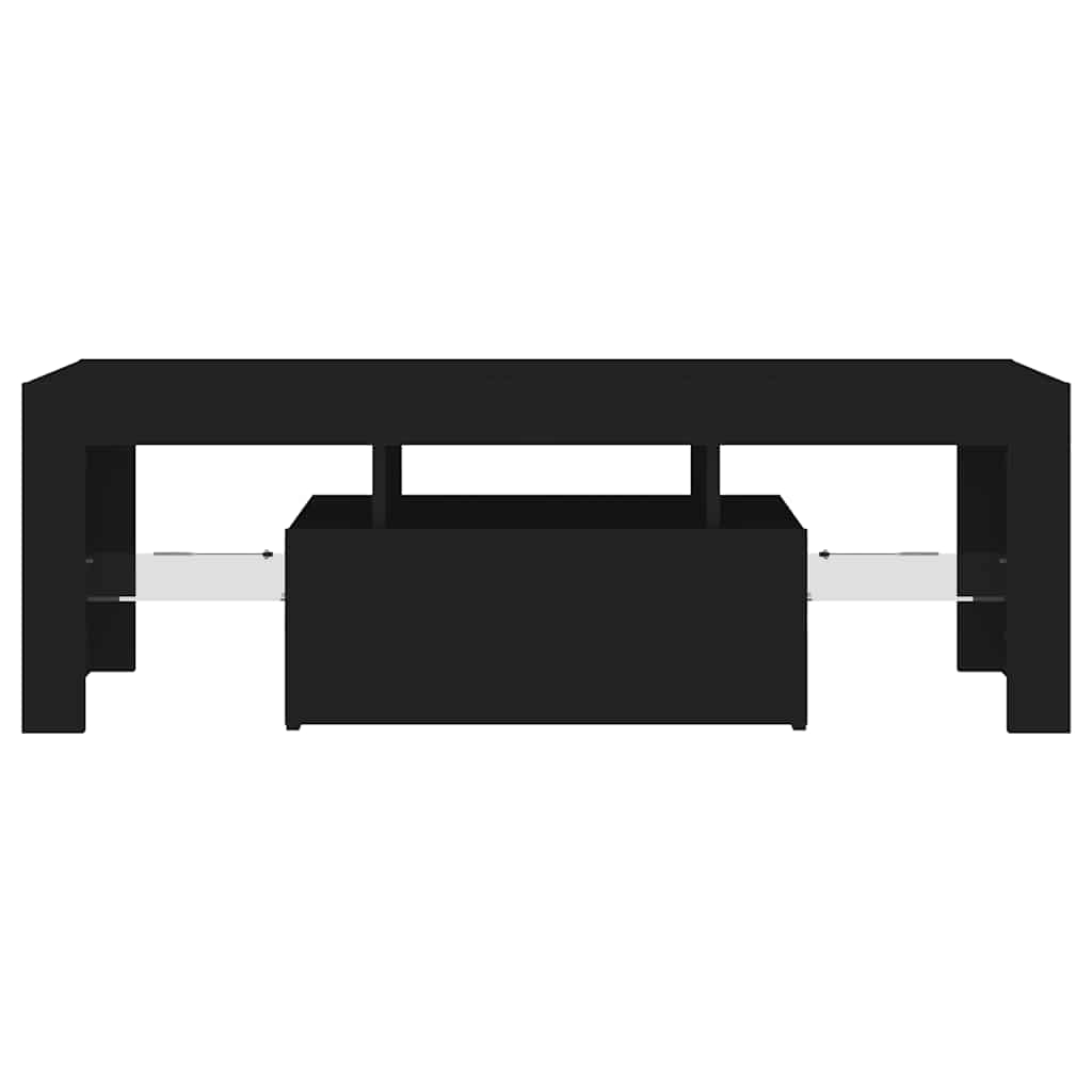 Móvel de TV com luzes LED preto