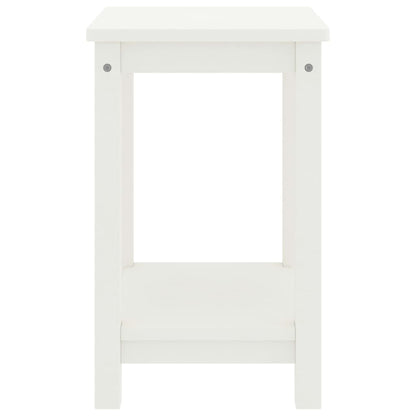 Mesa de cabeceira 35x30x47 cm madeira de pinho maciça branco