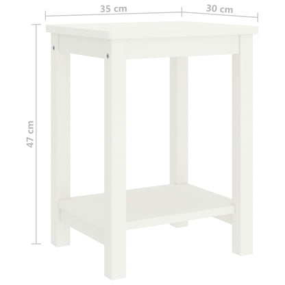 Mesa de cabeceira 35x30x47 cm madeira de pinho maciça branco