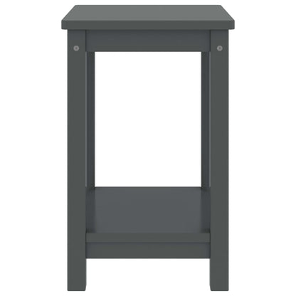 Mesa de cabeceira 35x30x47 cm pinho maciço cinzento-escuro