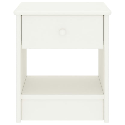 Mesa de cabeceira 35x30x40 cm madeira de pinho maciça branco