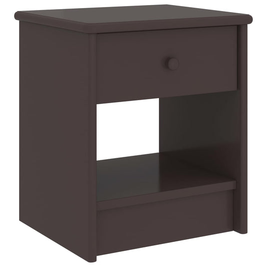 Mesa de cabeceira 35x30x40 cm pinho maciço castanho-escuro