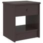 Mesa de cabeceira 35x30x40 cm pinho maciço castanho-escuro