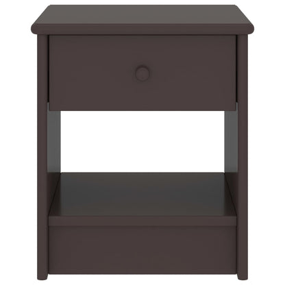 Mesa de cabeceira 35x30x40 cm pinho maciço castanho-escuro