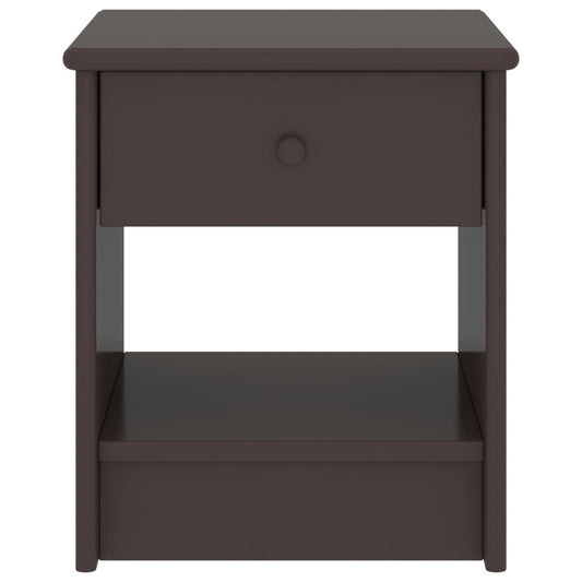 Mesa de cabeceira 35x30x40 cm pinho maciço castanho-escuro