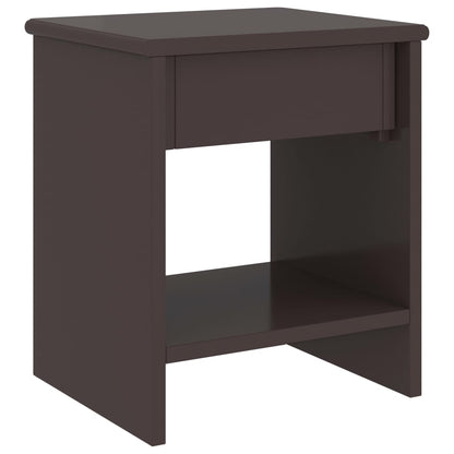 Mesa de cabeceira 35x30x40 cm pinho maciço castanho-escuro
