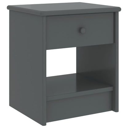 Mesa de cabeceira 35x30x40 cm pinho maciço cinzento-escuro