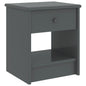 Mesa de cabeceira 35x30x40 cm pinho maciço cinzento-escuro