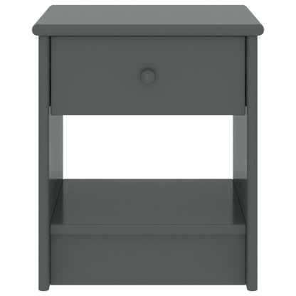 Mesa de cabeceira 35x30x40 cm pinho maciço cinzento-escuro