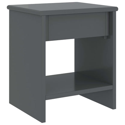 Mesa de cabeceira 35x30x40 cm pinho maciço cinzento-escuro