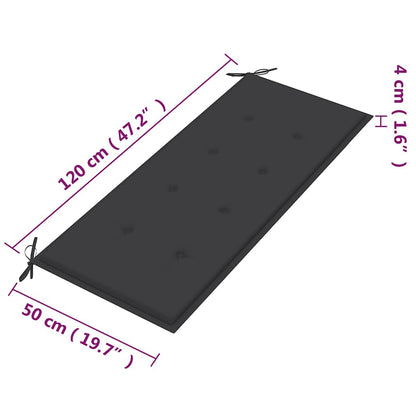 Banco de jardim 2 lugares c/ almofadão 120 cm eucalipto maciço