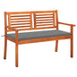 Banco de jardim 2 lugares c/ almofadão 120 cm eucalipto maciço