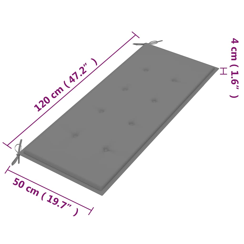 Banco de jardim 2 lugares c/ almofadão 120 cm eucalipto maciço