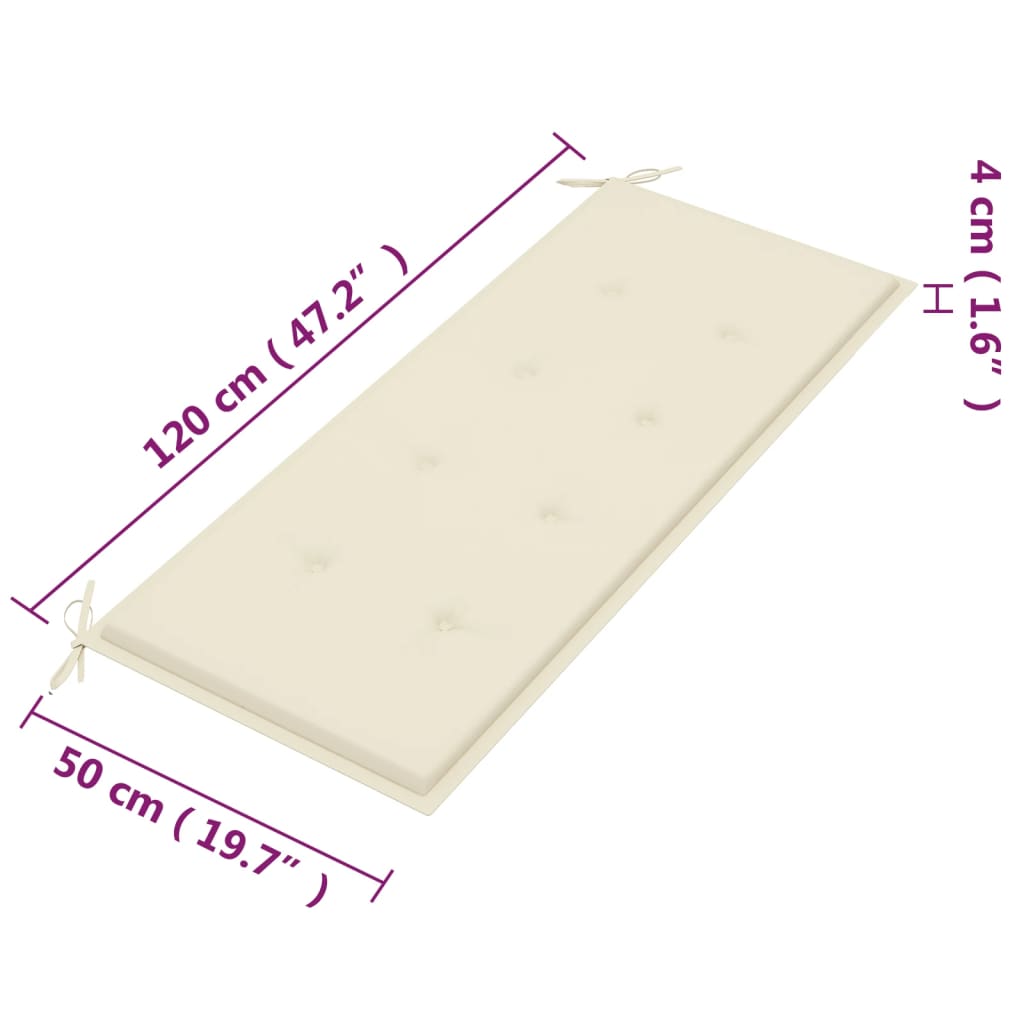 Banco de jardim 2 lugares c/ almofadão 120 cm eucalipto maciço
