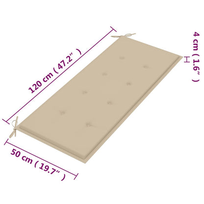 Banco de jardim 2 lugares c/ almofadão 120 cm eucalipto maciço