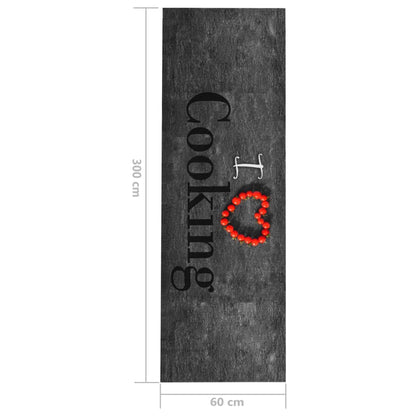 Tapete de cozinha lavável com design Cooking 60x300 cm