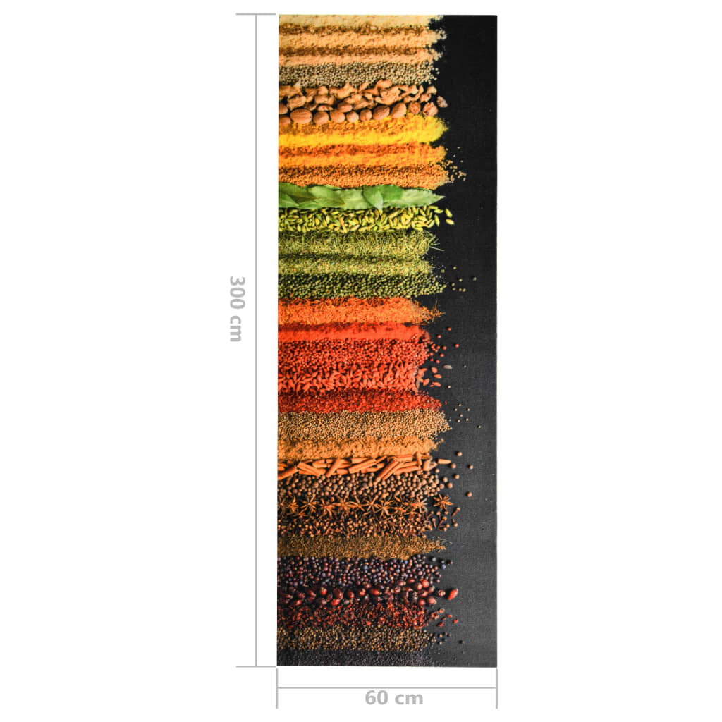 Tapete de cozinha lavável com design Spice 60x300 cm