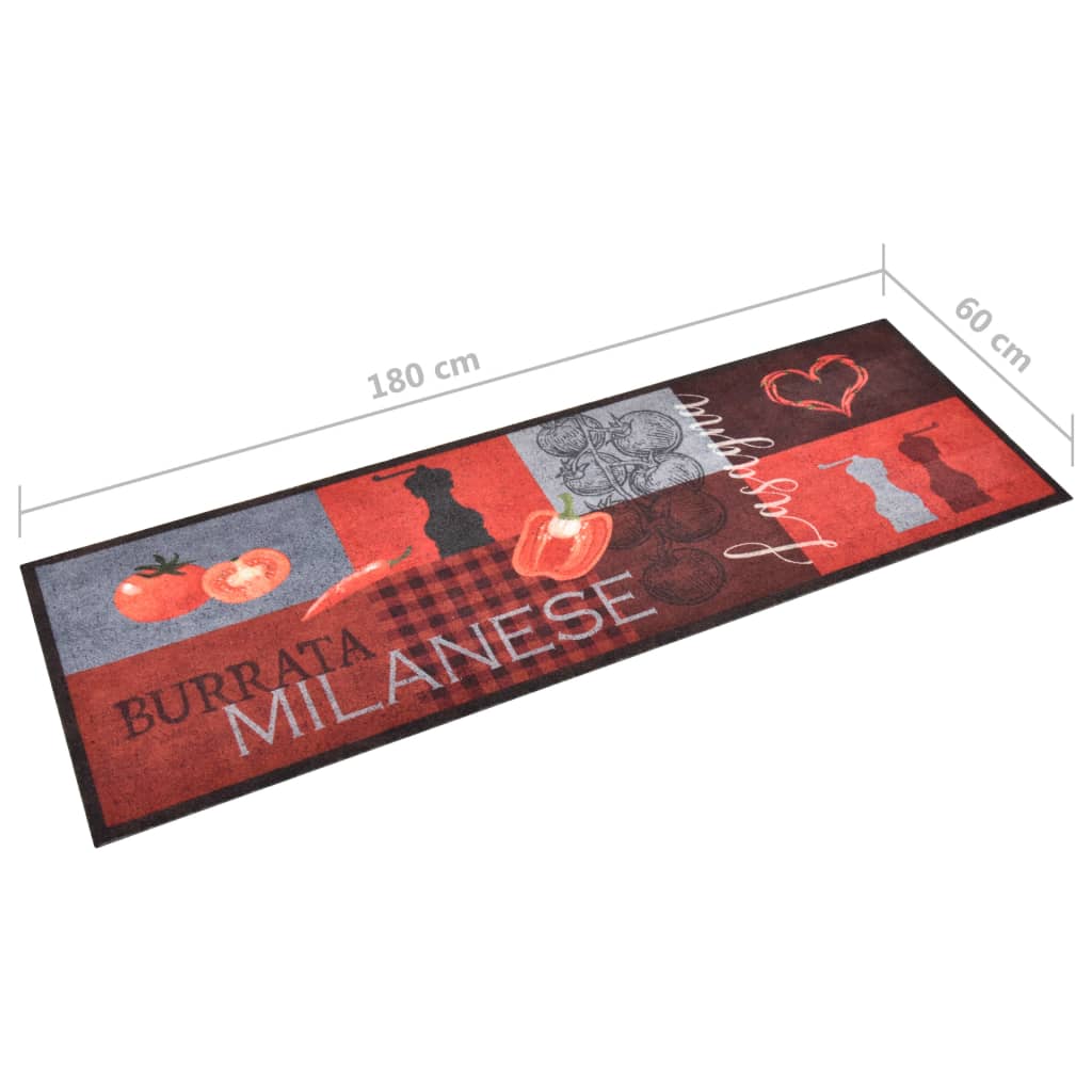 Tapete de cozinha lavável com design tomates 60x180 cm