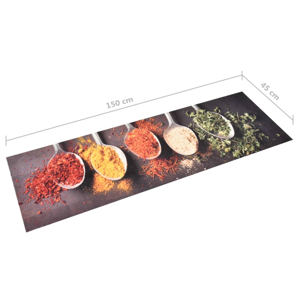 Tapete de cozinha lavável com design colheres 45x150 cm