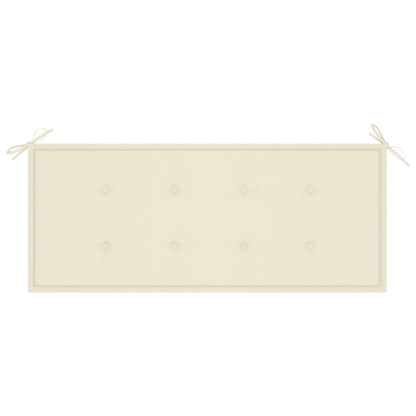 Banco Batávia c/ almofadão creme 120 cm teca maciça