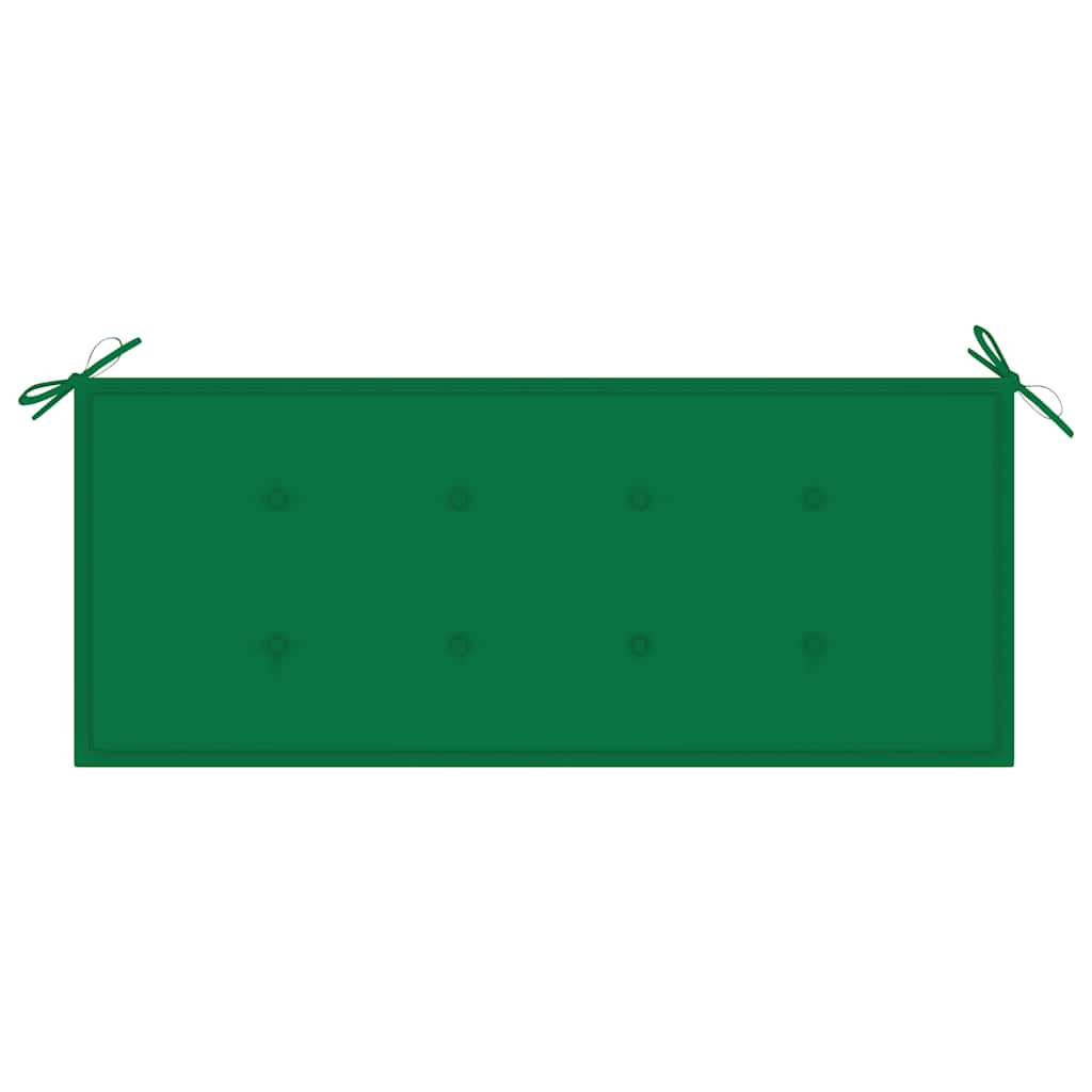 Banco Batávia c/ almofadão verde 120 cm teca maciça