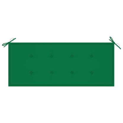 Banco Batávia c/ almofadão verde 120 cm teca maciça