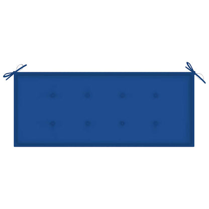 Banco Batávia c/ almofadão azul real 120 cm teca maciça