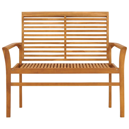 Banco de jardim c/ almofadão bege 112 cm teca maciça