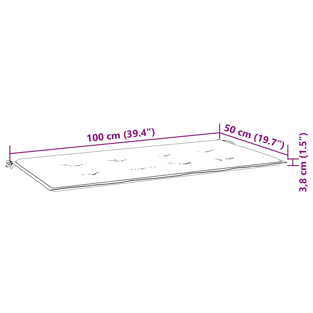 Banco de jardim c/ almofadão bege 112 cm teca maciça