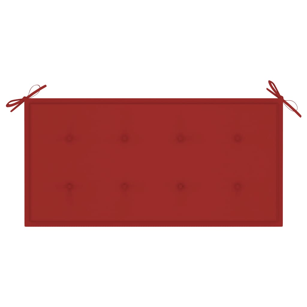 Banco de jardim c/ almofadão vermelho 112 cm teca maciça