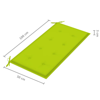 Banco de jardim c/ almofadão verde brilhante 112 cm teca maciça