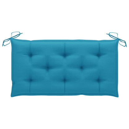 Banco de jardim c/ almofadão azul-claro 112 cm teca maciça