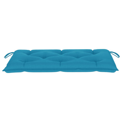 Banco de jardim c/ almofadão azul-claro 112 cm teca maciça