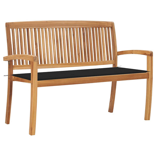 Banco de jardim empilhável c/ almofadão 128,5 cm teca maciça